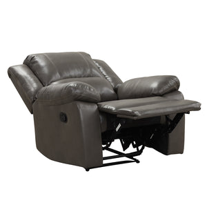 English Elm Transitional Multi-Function Glider Recliner with Channel Back, Cup Holders, Hidden Storage, Upholstered Comfort Gray 31 L x 36 W x 28 H B2741P385165