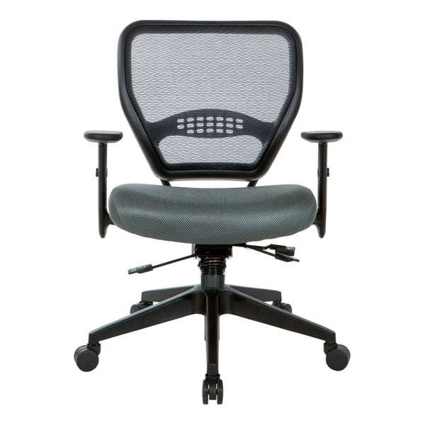 OSP Home Furnishings Air Grid Ergonomic Office Chair with Breathable Mesh Back Lumbar Support and Synchro Tilt Grey 5500SL-2M
