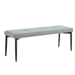 English Elm Tufted 51" Extra-Long Entryway Bench with Metal Legs, Upholstered Fabric Seat, 330lb Capacity Gray N752P186169G