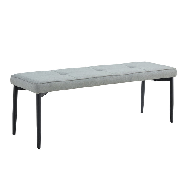 English Elm Tufted 51" Extra-Long Entryway Bench with Metal Legs, Upholstered Fabric Seat, 330lb Capacity Gray N752P186169G