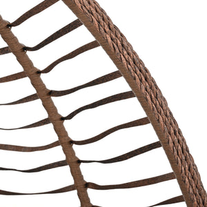 English Elm U_style Wicker Hanging Egg Chair with Stand Foldable Indoor Outdoor Swing Seat Brown+Gray N711P389502G