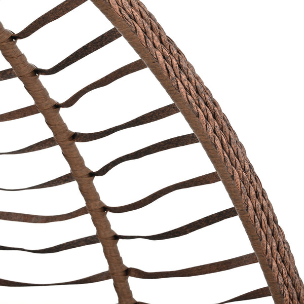 English Elm U_style Wicker Hanging Egg Chair with Stand Foldable Indoor Outdoor Swing Seat Brown+Gray N711P389502G