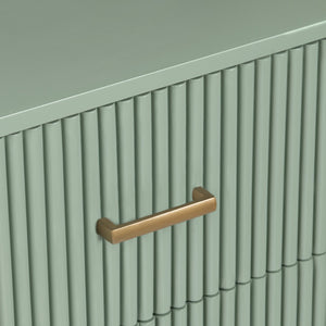 Crestview Collection Sage Fluted Oval Chest With Brass Legs - Stylish Storage Solution For Hallways, Nurseries & Offices Green Solid Wood Cvfdr1308