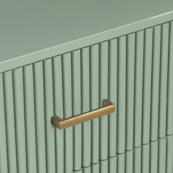 Crestview Collection Sage Fluted Oval Chest With Brass Legs - Stylish Storage Solution For Hallways, Nurseries & Offices Green Solid Wood Cvfdr1308