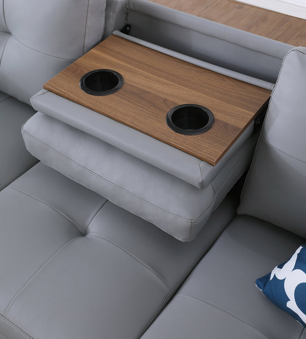 English Elm 2-Piece Alger 98" Wide Left-Hand Sofa & Chaise in Linen Blend with Tufted Backs, Nailhead Trim, Supportive Foam Cushions and Accent Pillows Gray B102S00097