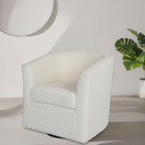 Christopher Knight Home® - Noble House - - Teddy Velvet Swivel Chair, White, No Installation Required