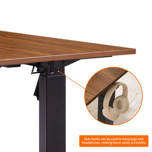 English Elm Electric Sit Stand Desk with Seamless One Piece Top and Industrial Steel Frame W1769P345628