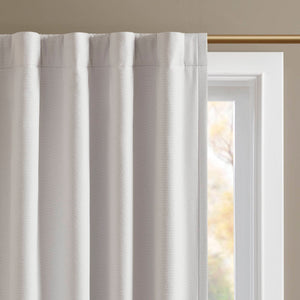 English Elm 2-pk 52x95 Total Blackout Curtain Panels Noise Reducing Embossed Bedroom Set White B035P496616
