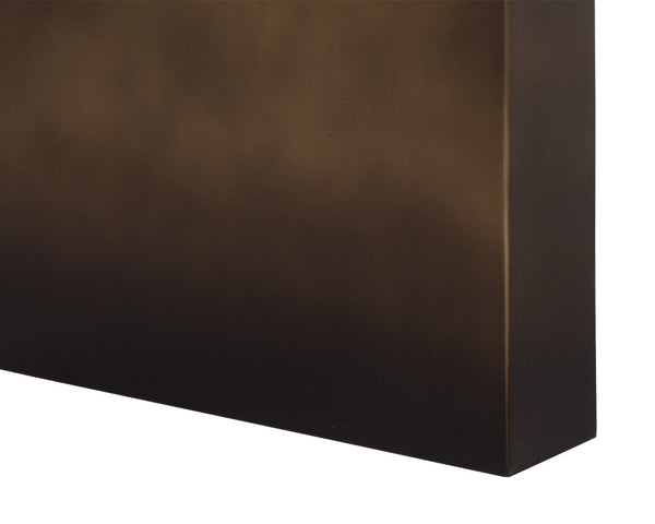 Sunpan Calvosa Dining Table Base with Ombre Design - Captivating Dark Bronze & Dark Walnut Finish