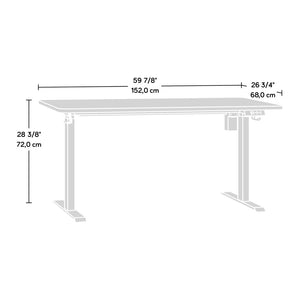 English Elm Sit/Stand Desk In Modern White Finish With Ergonomic Height Adjustment & Integrated Charging Options B356P402616-GIGA