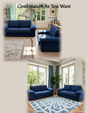 English Elm Fx-P20M-2S-Rb Contemporary Blue 2-Seat Loveseat Sofa With Hidden Storage For Small Spaces & Style W576S00235
