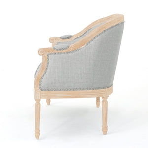 English Elm Chair Chesterfield Loveseat with Tufted Diamond Upholstery Nailhead Trim Birch Frame 60925.00LGRY