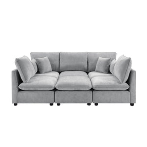 English Elm Swivel Barrel Accent Chair Chenille Tufted Round Club Seat for Living Room Lounge N719S002300E
