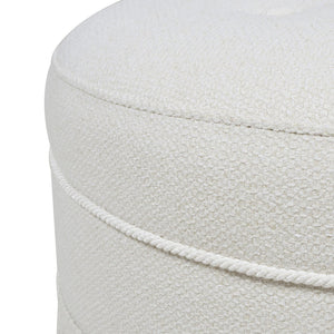 English Elm Jennifer Taylor Home - Yolanda 24" Round Upholstered Accent Ottoman - Timeless Alabaster Tweed With Vintage Charm & Comfort B2719P238167