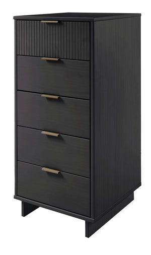 English Elm Granville 24" Charcoal Gray 5-Drawer Chest With Gold Handles & Organizer For Stylish Storage Solutions B365S00072