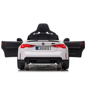 English Elm Bmw M4 Licensed Kids Ride on Car with Parental Remote Dual Motors and Led Lights White W1578P214202