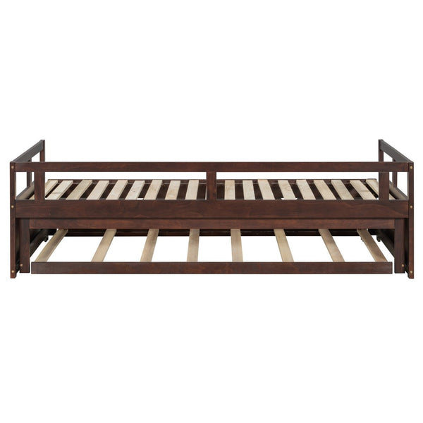 English Elm Extending Twin Daybed with Pull Out Trundle Solid Pine Wood Frame Guest Room N708P336535P