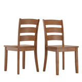 Homelegance By Top-Line Lorren Ladder Back Wood Dining Chairs (Set of 2) Natural Rubberwood