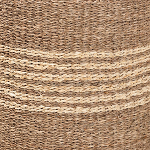 English Elm Bohemian Woven Rattan Round Footstool with Cushion for Living Room Boho Decor B2750P467704