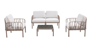 English Elm Patio Indoor/Outdoor Single Sofa Armchair With Weatherproof Cushions – Modern Comfort For Any Space W370S00039-GIGA