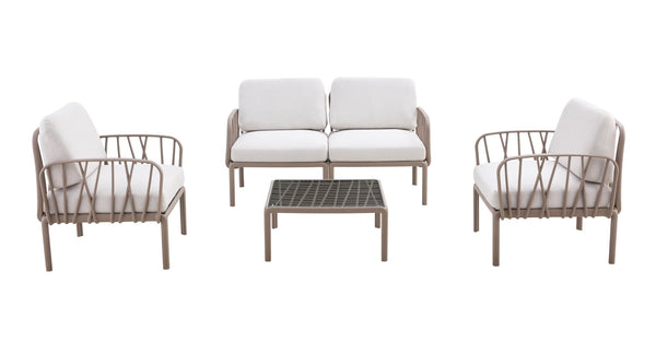 English Elm Patio Indoor/Outdoor Single Sofa Armchair With Weatherproof Cushions – Modern Comfort For Any Space W370S00039-GIGA