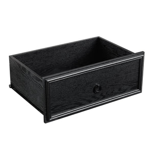 English Elm Modern 6-Drawer Chest of Drawers for Bedroom — Spacious Wooden Dresser with Smooth Glide Drawers, Elegant Patterned Top Black W2275P224406