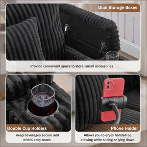 English Elm Swivel Barrel Accent Chair Chenille Tufted Round Club Seat for Living Room Lounge Black N719S002270B