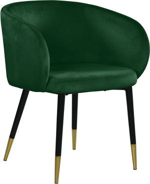 English Elm 1pc Velvet Barrel Back Accent Chair Gold Nailhead Trim Glamorous Curved Seat Green B011P496763