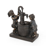 Christopher Knight Home® - Noble House - Schramling Outdoor Children At Water Pump Fountain, Dark Brown