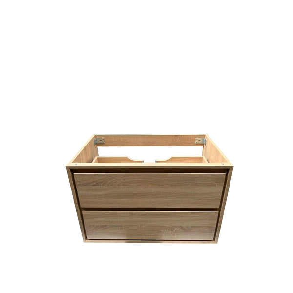 English Elm 35.98"w Floating Bathroom Vanity with Ceramic Basin and White Stone Countertop T3785S00017
