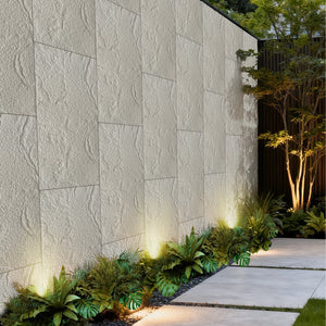 English Elm 3d Faux Stone Pu Wall Panels Set Lightweight Flame Resistant Architectural Accent Cement Grey W347P419785