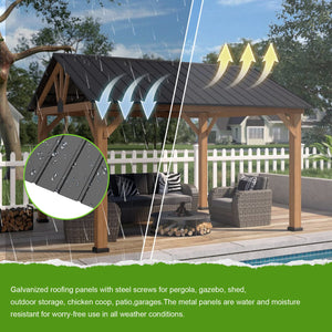 English Elm 25 Pcs Metal Roofing Panels - Durable, Weather-Resistant Galvanized Panels For Diy Outdoor Projects W1859P387319