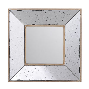 English Elm Joe Square Wall Mirror Sculptural Speckled Frame for Foyer or Gallery Display B056P416819
