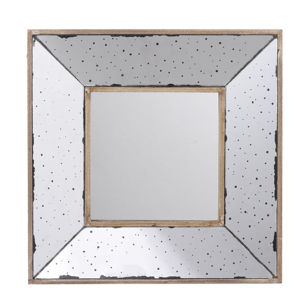 English Elm Joe Square Wall Mirror Sculptural Speckled Frame for Foyer or Gallery Display B056P416819