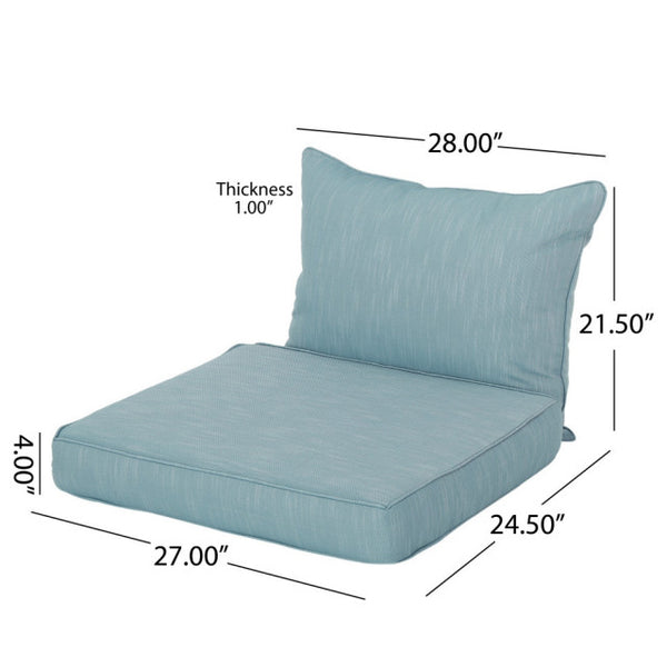English Elm Christopher Knight Home® - ANTIBES Plush Outdoor Club Chair Cushions Set - Ergonomic Back & Seat Support, Water-Resistant Fabric Teal N775P270382T