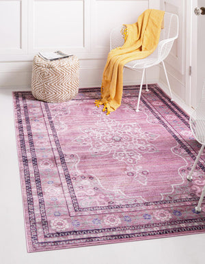 Unique Loom Austin D'Amore Machine Made Floral Rug Pink, Beige/Gray/Maroon/Purple 9' 0" x 12' 2"