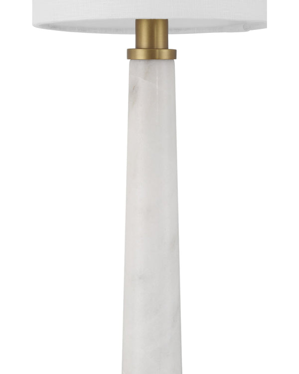Currey & Company Munroe White Table Lamp – Elegant Art Deco Design With Marble Base & Antique Brass Finish For Any Space White Marble ,Metal 6000-1016-currey-company