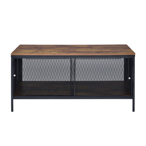 English Elm Foldable Rectangular Coffee Table — Space-Saving Antique Oak & Black Design, Stylish Durable Organizer Accent (96) B016P313977