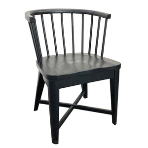 Parker House Americana Modern Dining Barrel Dining Chair - Set of 2 Black Poplar Solids / Birch Veneers DAME#2118-BLK