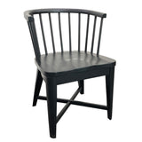 Americana Modern Dining 48-66" Round Dining Table and 4 Black Barrel Chairs Cotton DAME-5PC-48RND-2118 Parker House