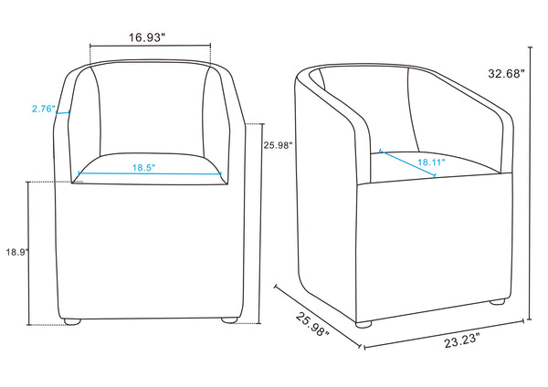 English Elm Anna Modern Round Faux Leather Dining Armchair In Pewter - Stylish Comfort, Durable Design, Fully Assembled B365P398278