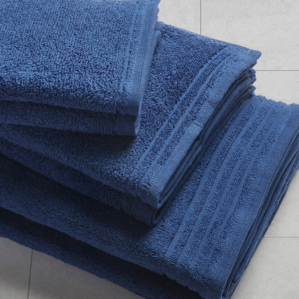 JLA Home 510 Design - 100% Cotton zero-twist 12-piece towel set — quick-dry, ultra-absorbent bath, hand & washcloths, OEKO-TEX certified Indigo 5DS73-0202