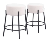 Blanche Counter Stool - Set of 2 Ivory 109741 Zuo Modern