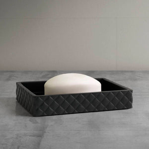 English Elm One Four-piece Resin Bath Set with Diamond Texture and Antimicrobial Onyx Finish B035P437555