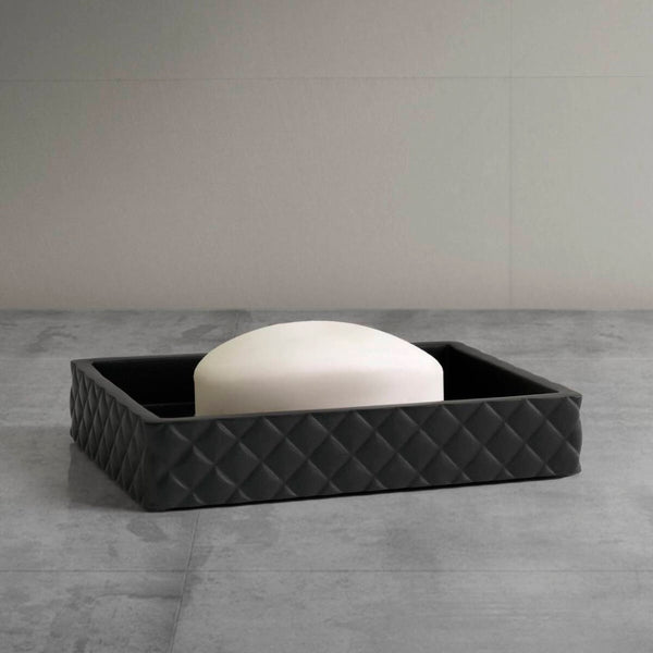English Elm One Four-piece Resin Bath Set with Diamond Texture and Antimicrobial Onyx Finish B035P437555