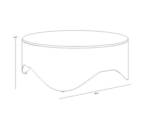 Sunpan Guinevere Coffee Table - Handcrafted Crema Marble Top with Curvy Antique Brass Iron Base, Unique Design