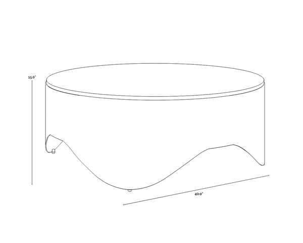 Sunpan Guinevere Coffee Table - Handcrafted Crema Marble Top with Curvy Antique Brass Iron Base, Unique Design