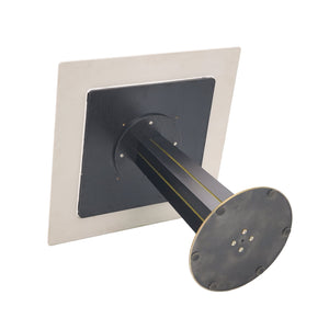 English Elm Modern Square Negotiation Table - 85Cm White Sintered Stone Top, Black Legs & Gold Base For Versatility W1535S00591