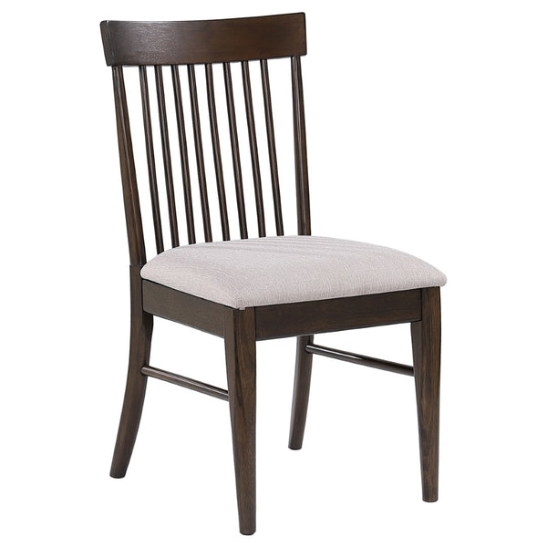 English Elm Shirley Round Walnut Veneer Dining Set with Spindle Back Chairs for Modern Spaces B062S01492