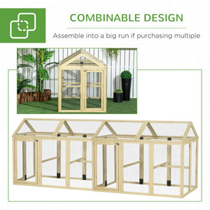 English Elm Pawhut Fir Wood Outdoor Chicken Run Modular Weatherproof Backyard Enclosure for Small Flocks W2225P200518